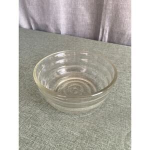 Vintage Federal Glass 6" Stout Ribbed Clear Glass Mixing Prep Bowl Mid-Century